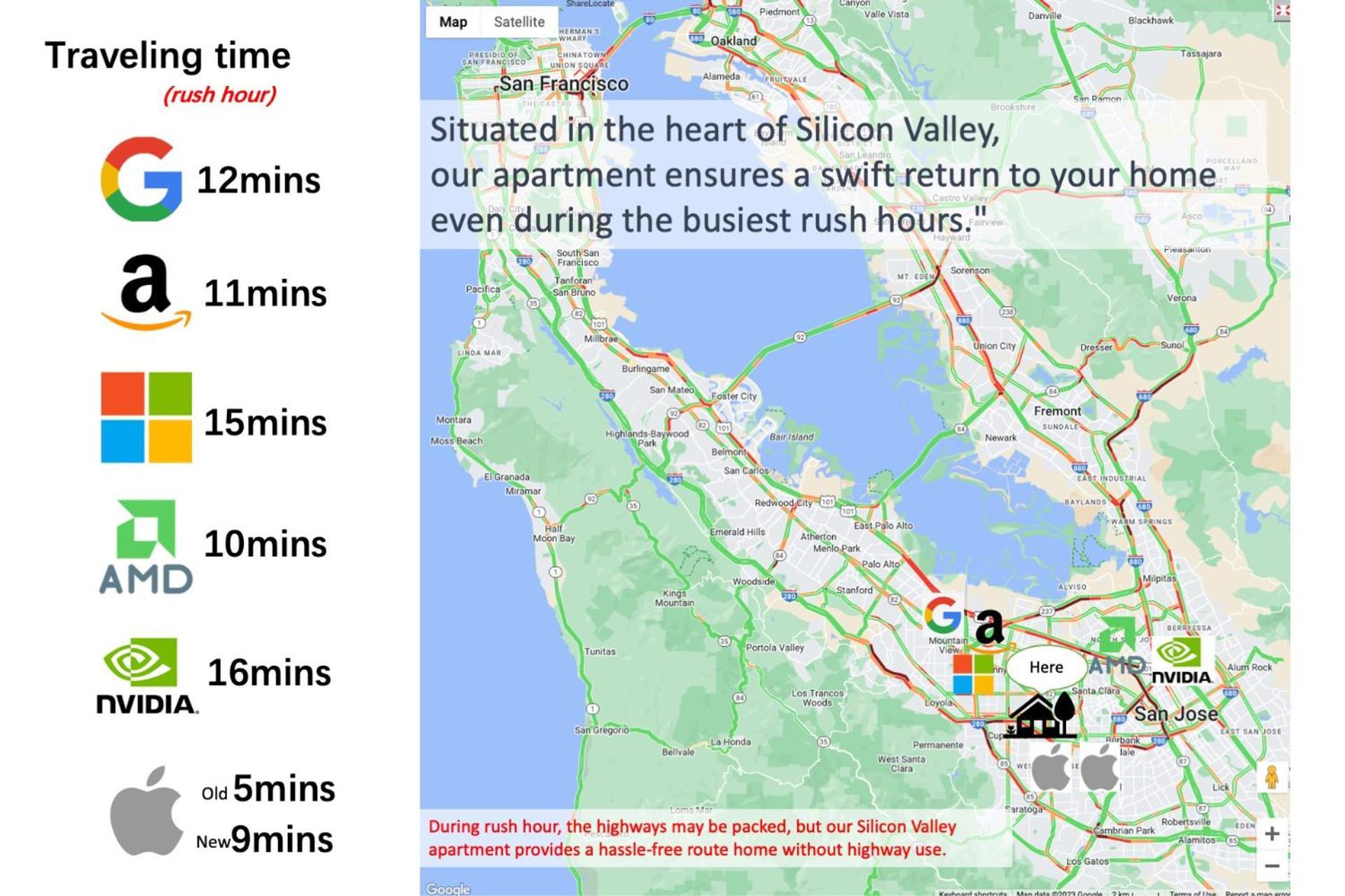 2Br Apt With Brand New Super Quite Ac, Washer, Dryer, Free Ev Station, Free Parking In Cupertino 서니베일 외부 사진